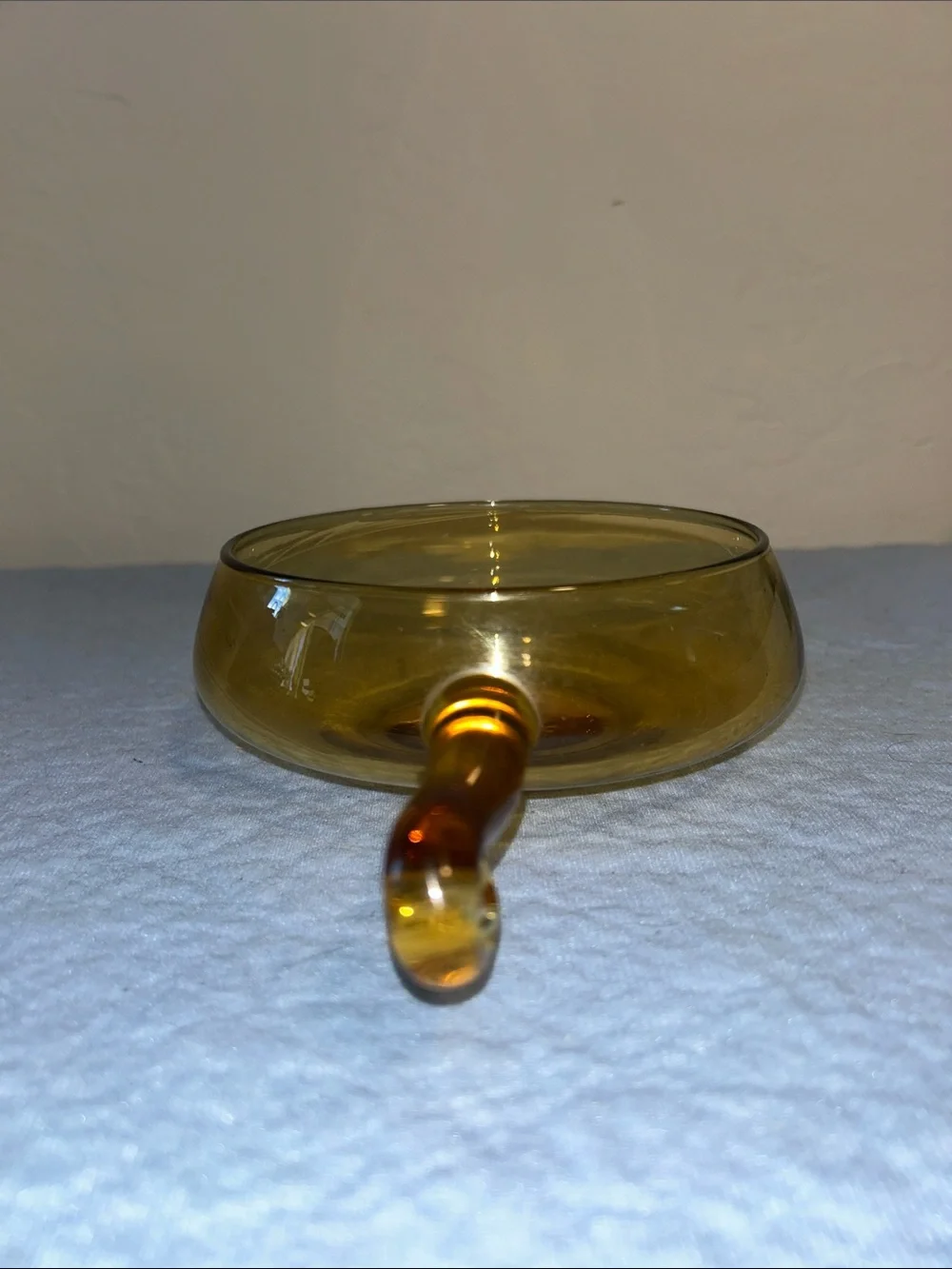 MCM Empoli Art glass Amber Handled Serving Bowl
